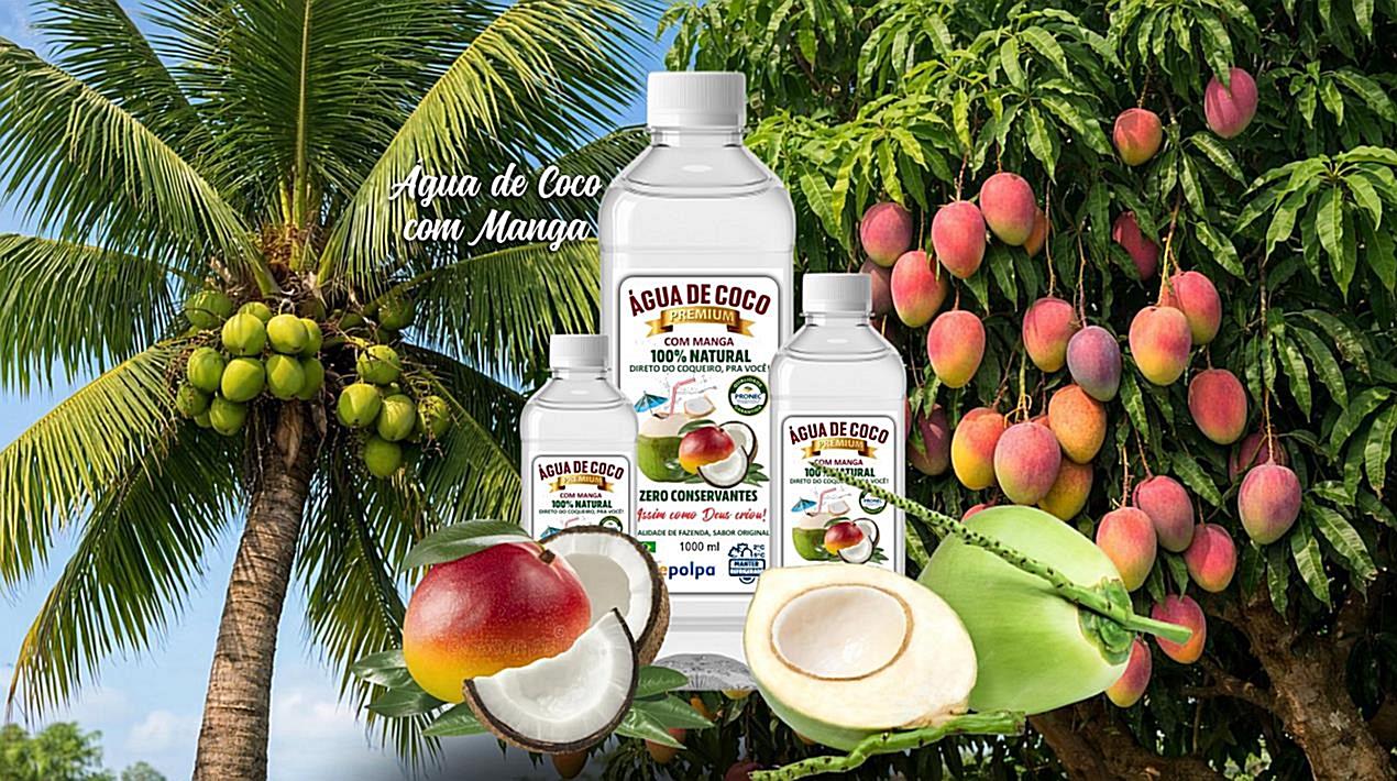 Água de Coco com Manga 100% Natural