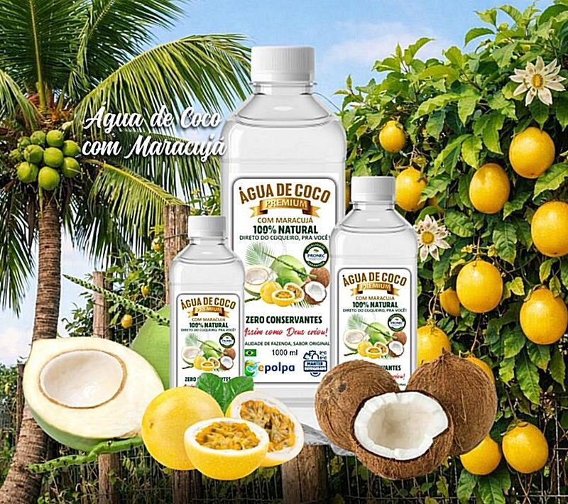 Água de Coco com Maracujá 100% Natural