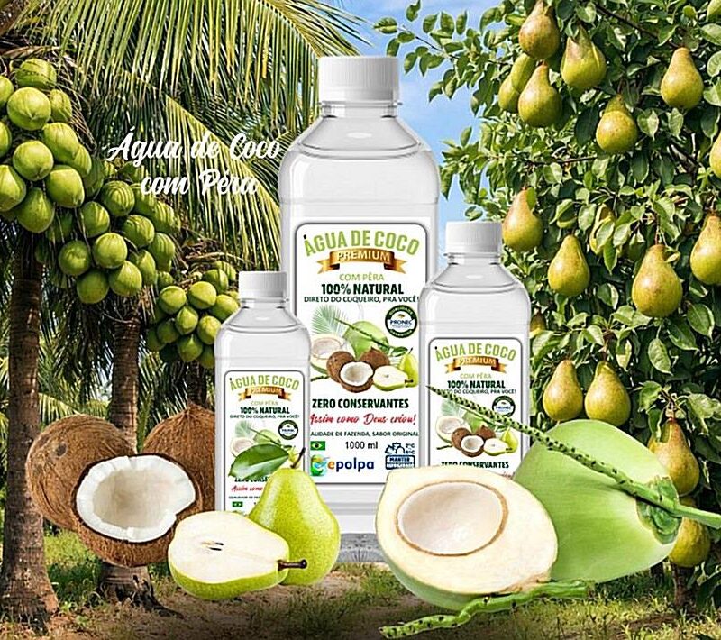 Água de Coco com Pêra 100% Natural