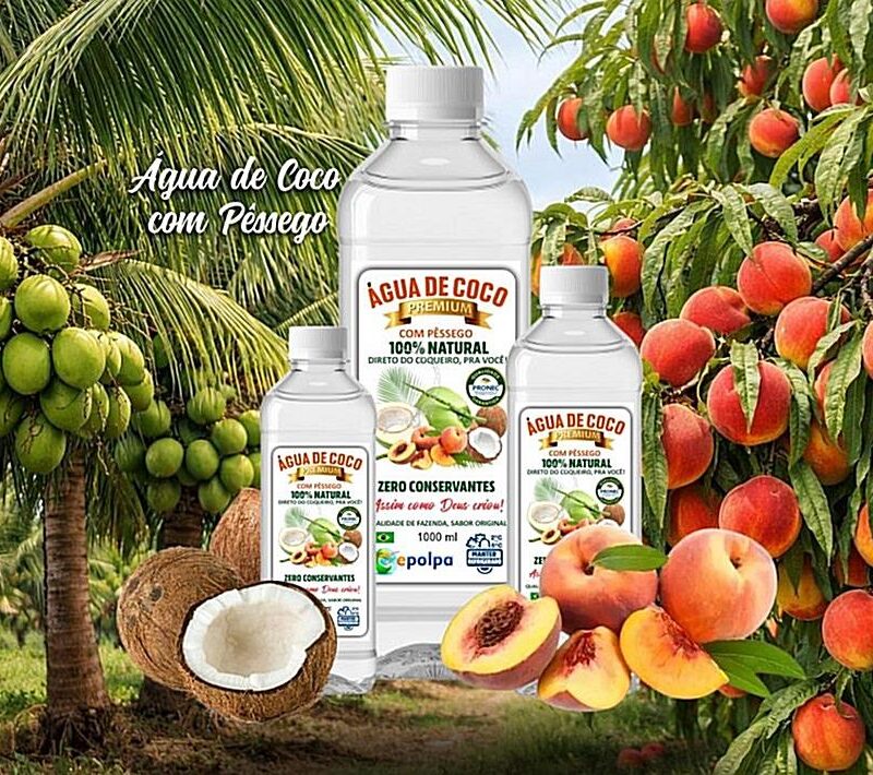 Água de Coco com Pêssego 100% Natural